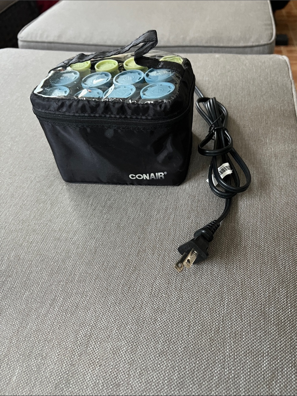 Conair Black Heat Rollers Set with Blue & Green Rollers